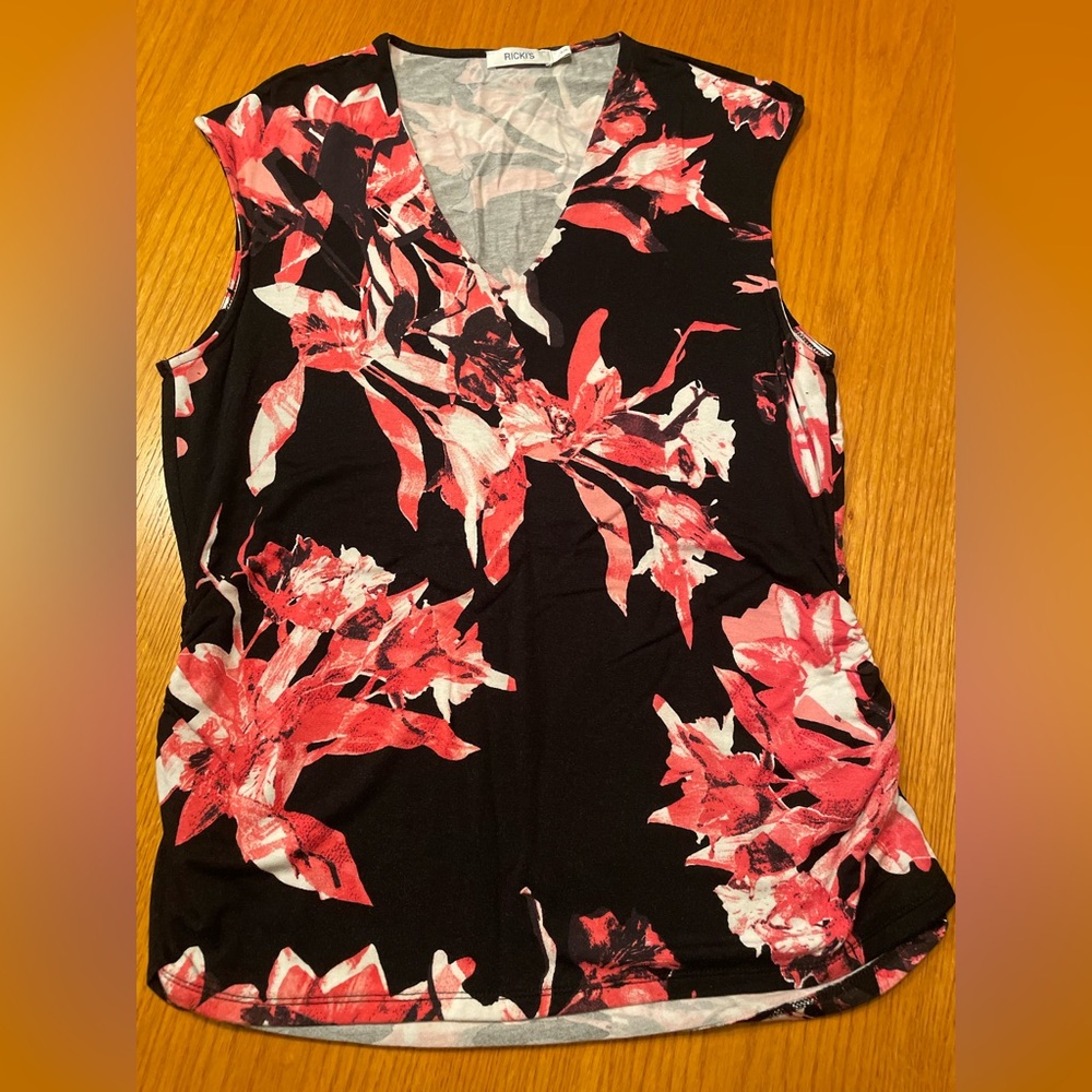 Ricki's Black and Pink Floral Blouse